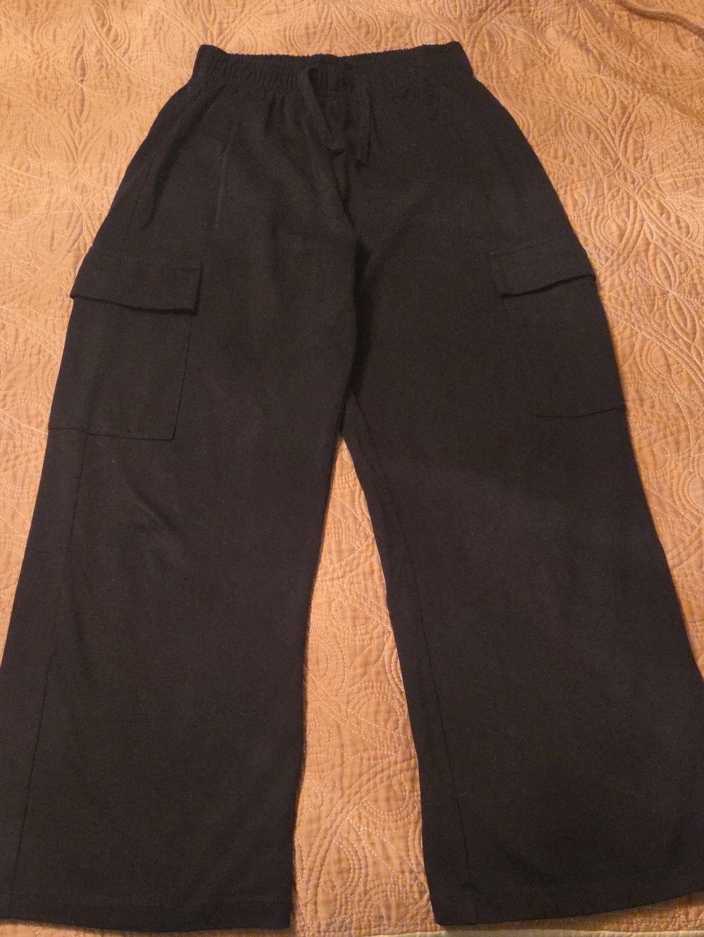 Parasuco Girls' Black Wide-Leg Cargo Pants